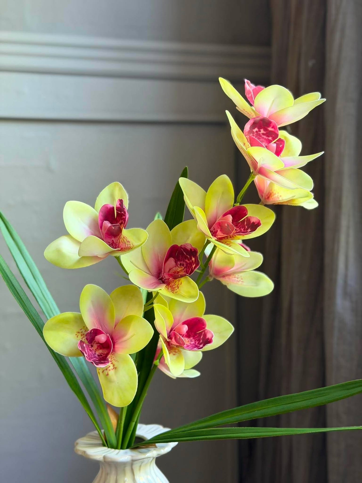 Orkidé stilk - 43 cm Rosa / gul