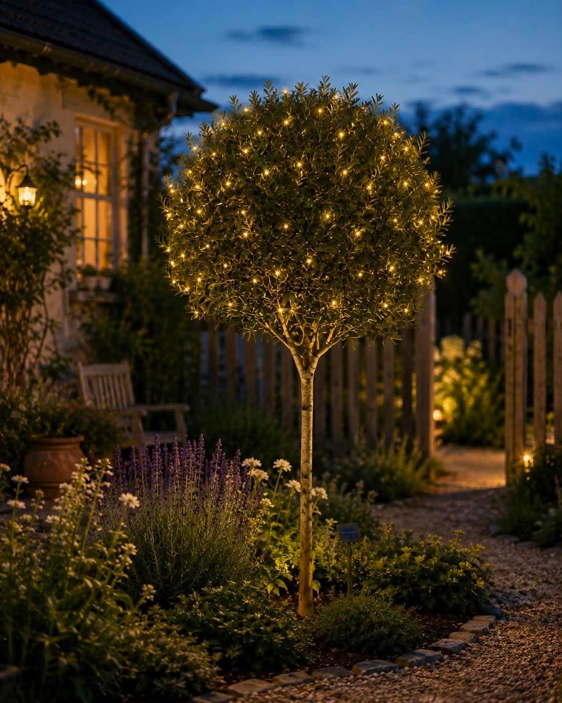Solar lyskjedenett m. 60 LED