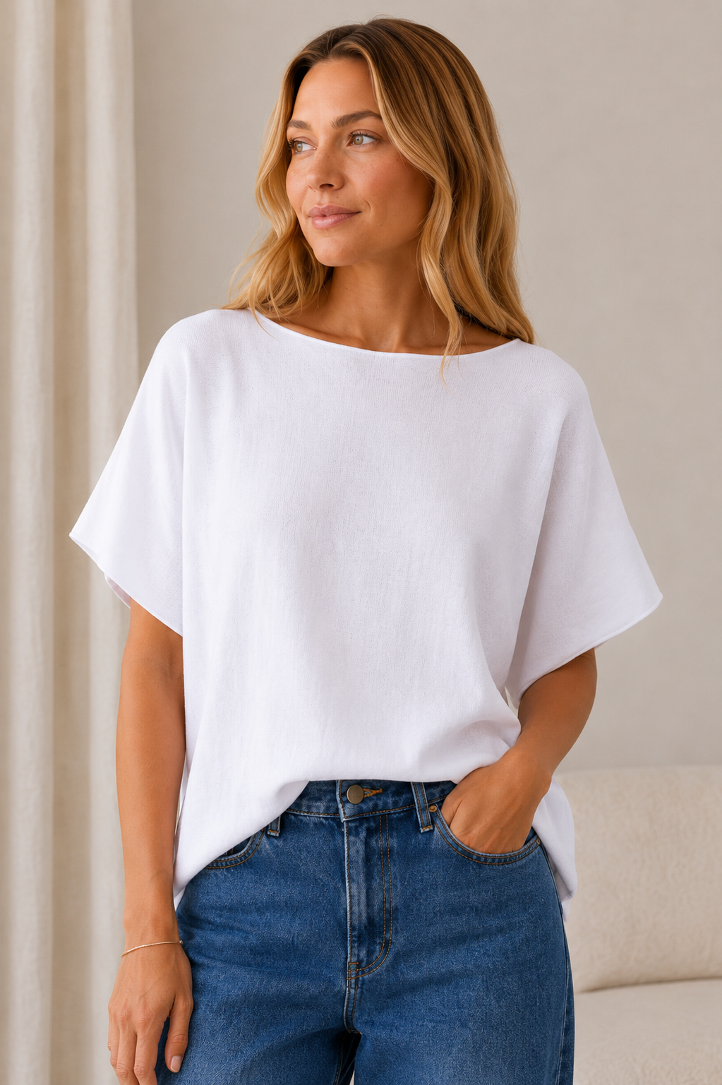 Bluse Sia white – Oversize