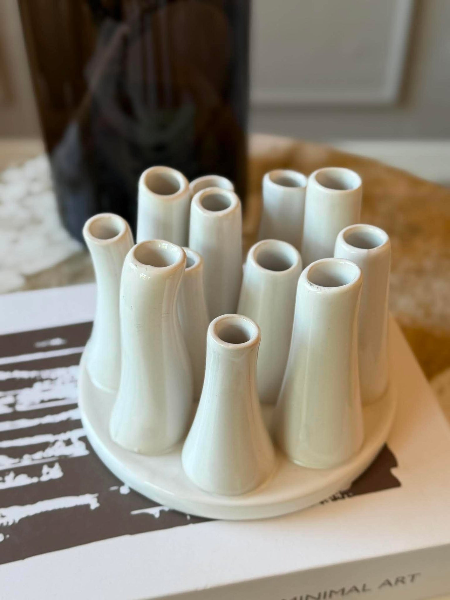 Vase Round Raw - White