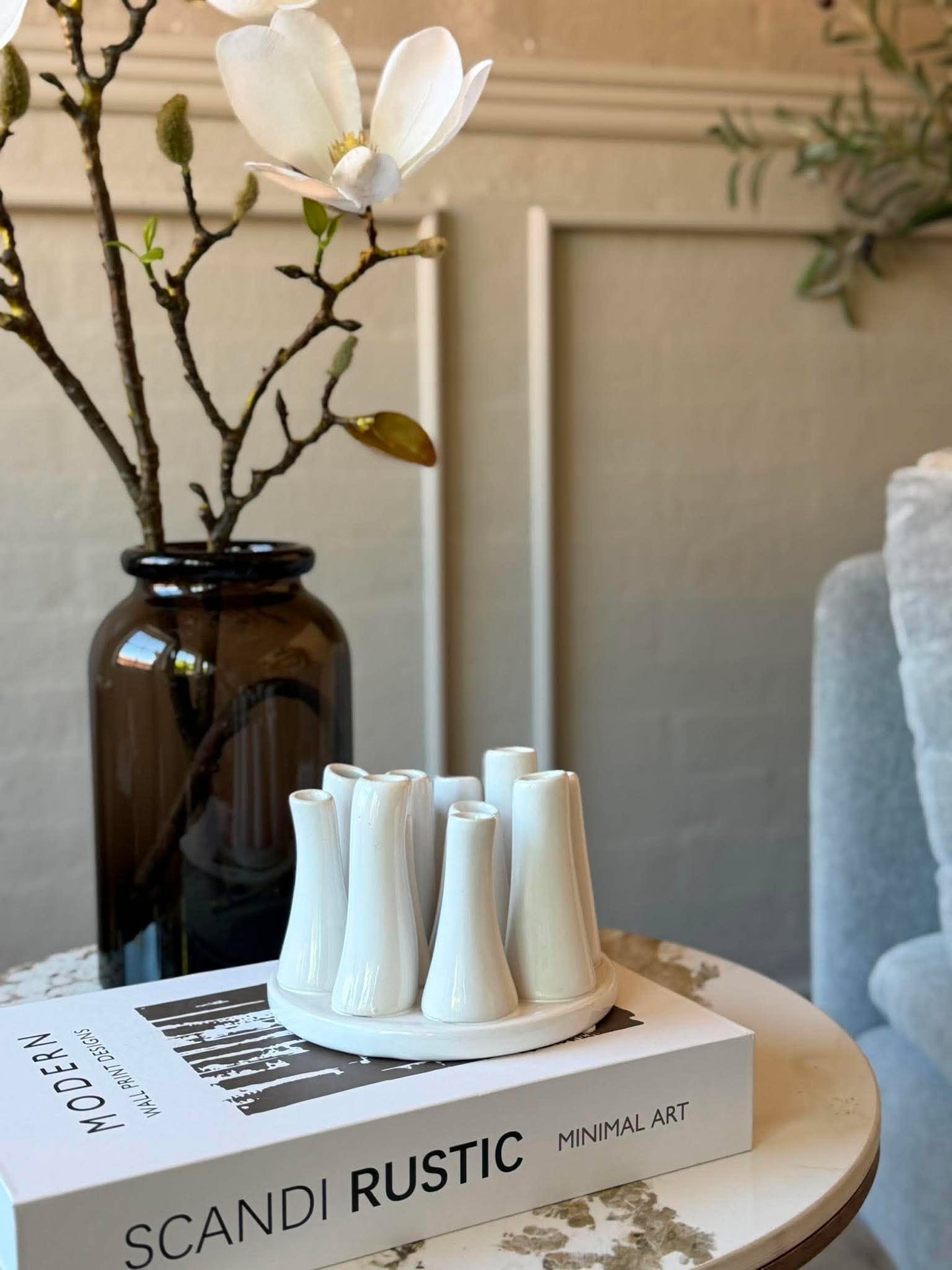 Vase Round Raw - White
