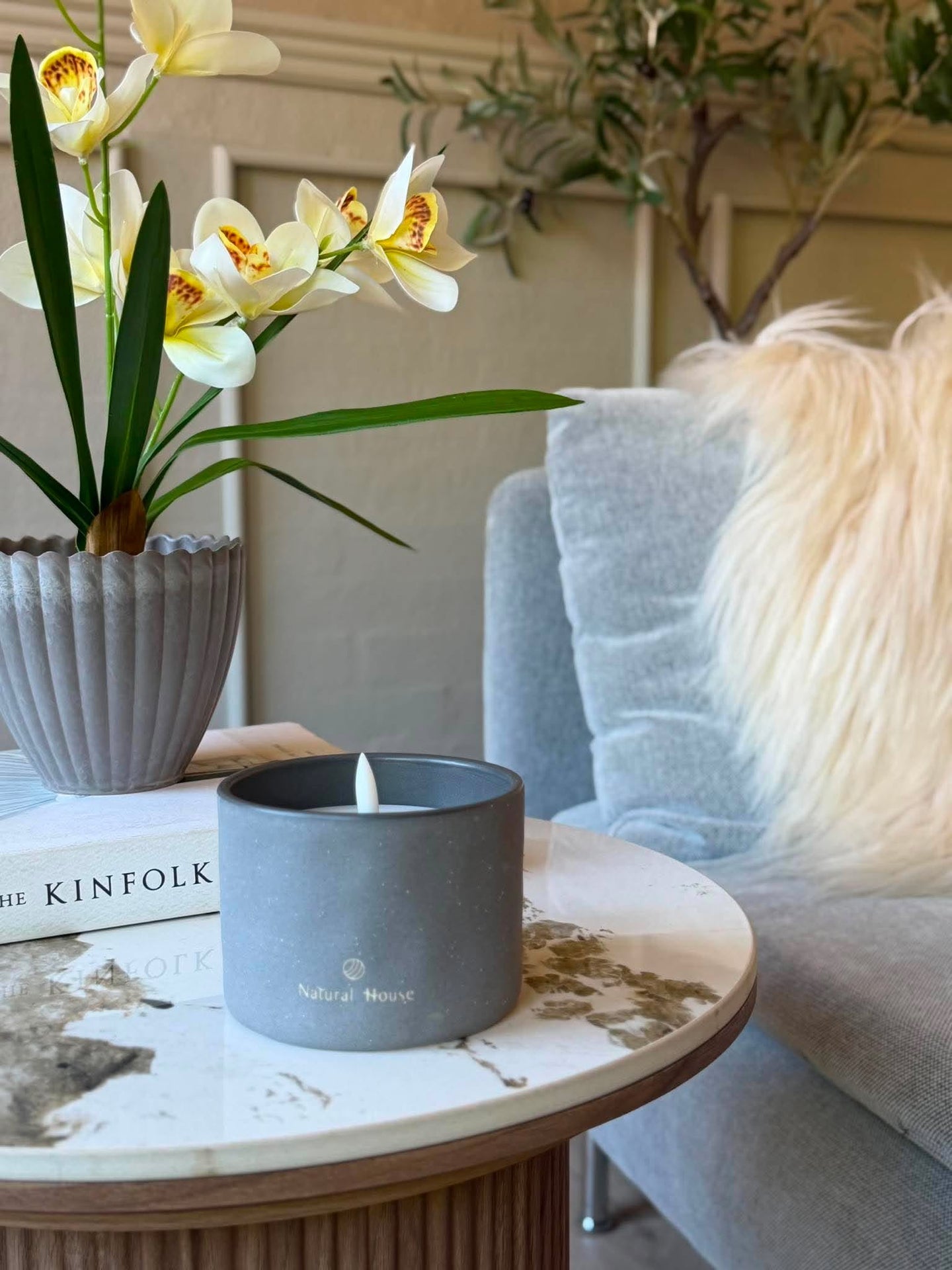 Lysestake med solceller - Grey