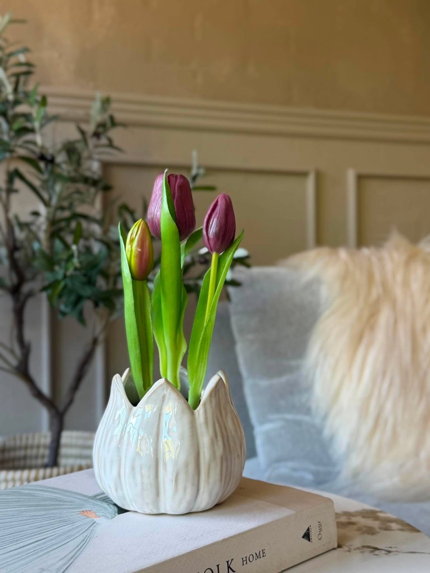 Tulipan i potte - Lilla med 3 blomster