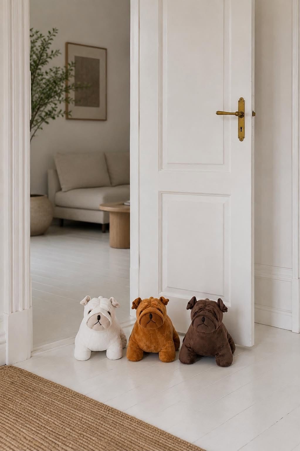 Dørstopper Fransk bulldog - Beige