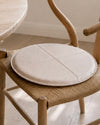 Pute i lær - Beige Dia 38cm