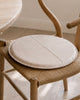 Pute i lær - Beige Dia 38cm