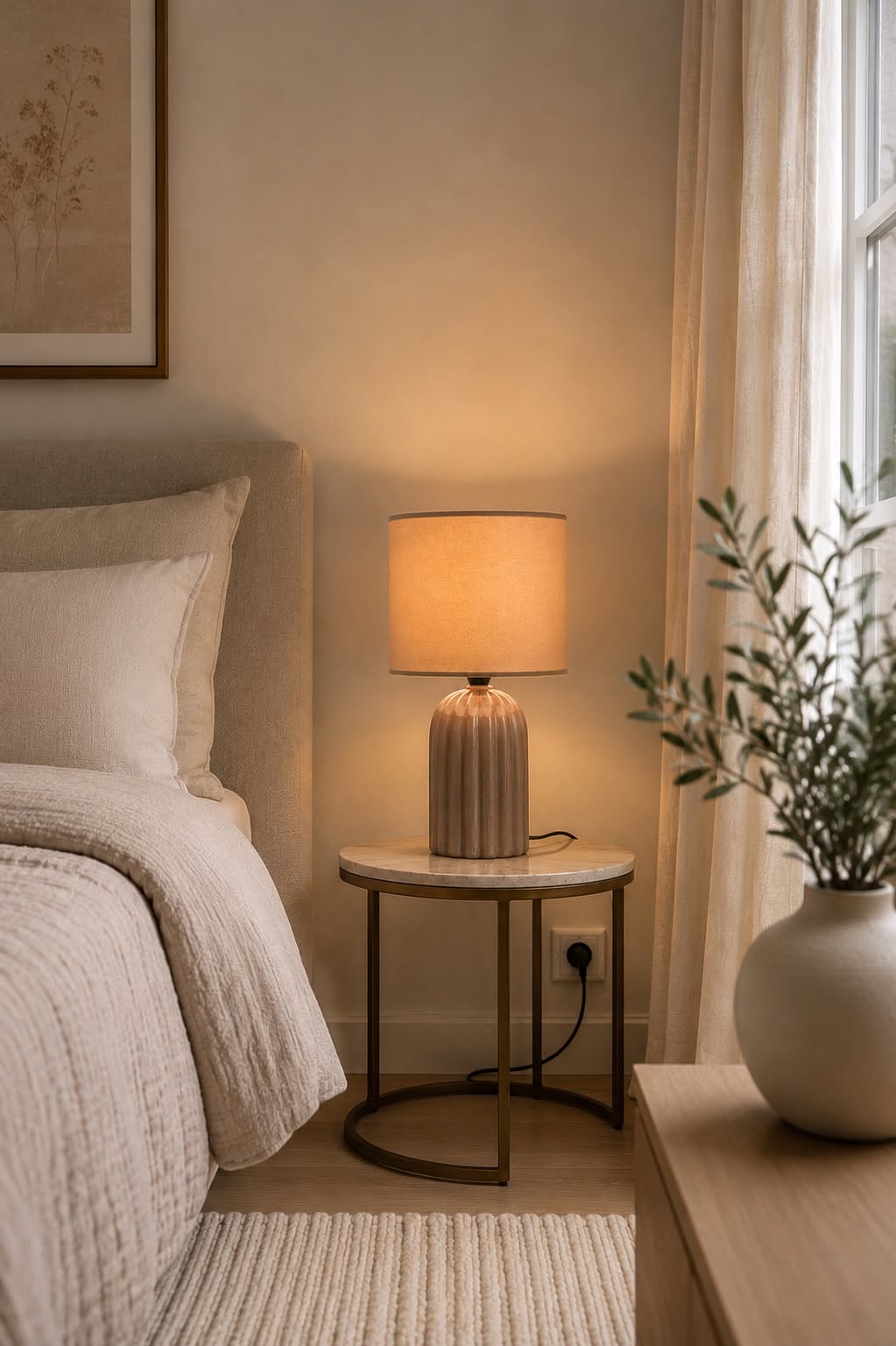 Bordlampe Taupe