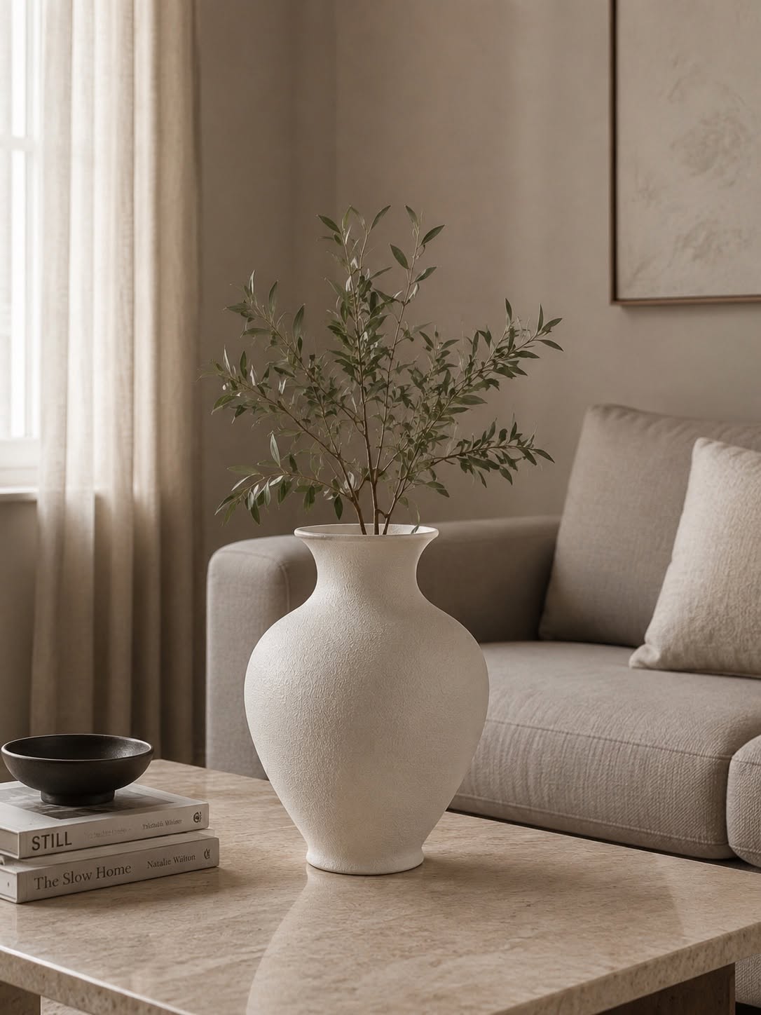 Vase metall - off-white 31 cm