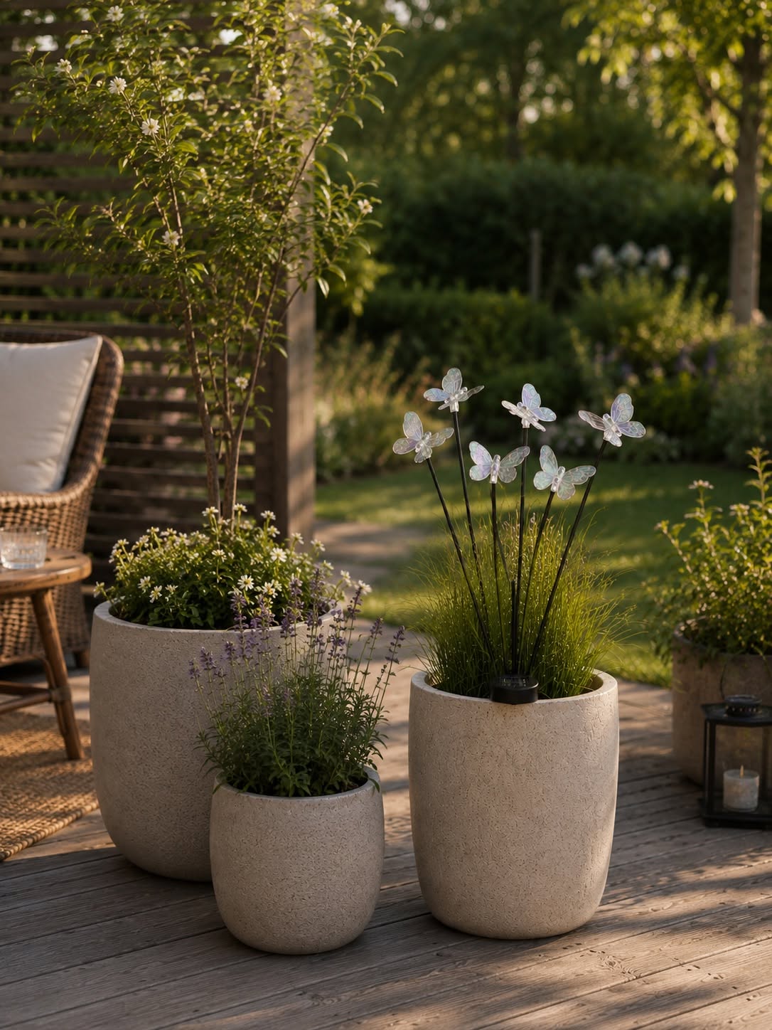 Sommerfugler på spyd m. Solceller