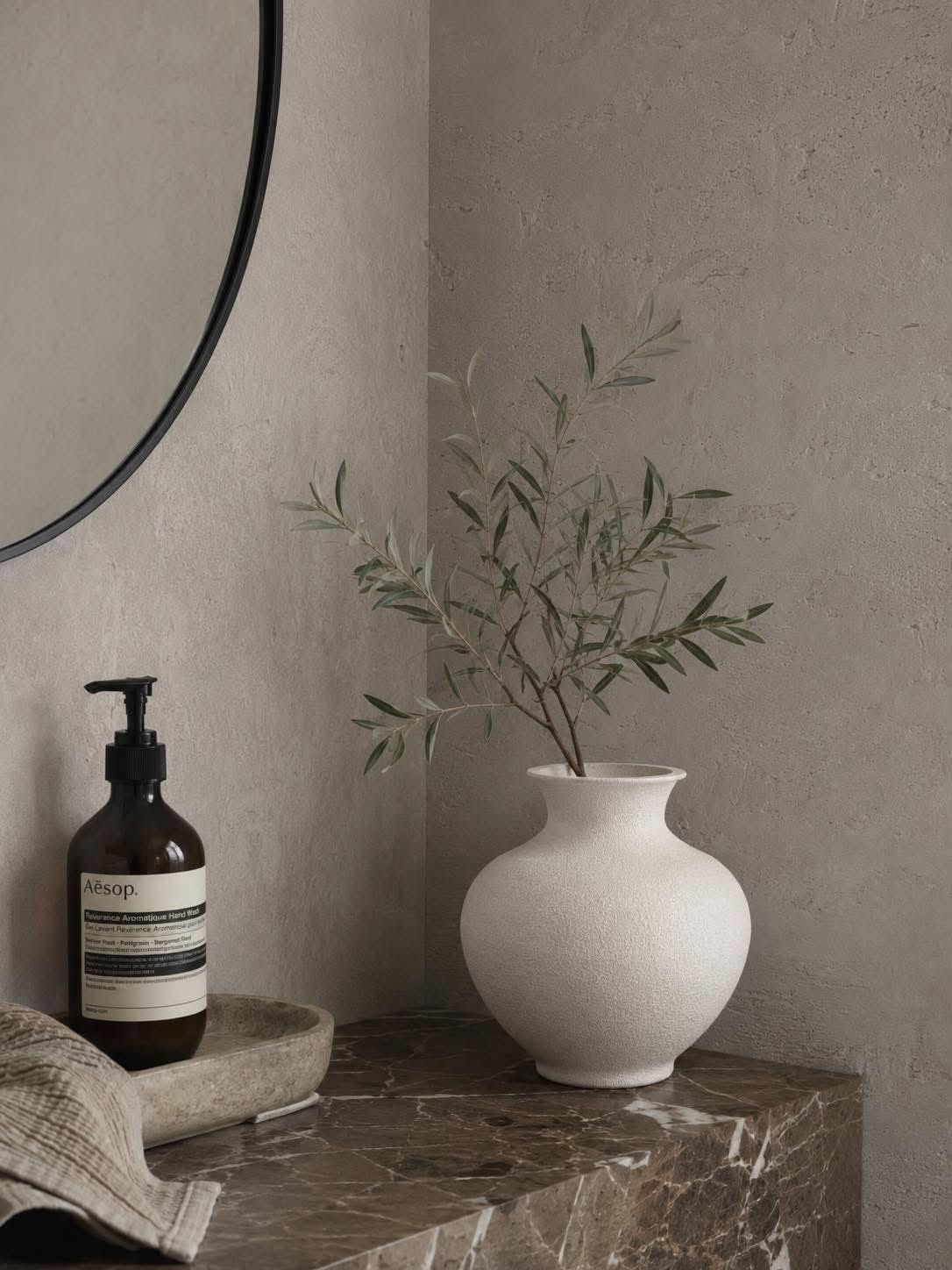 Vase metall - Off White 23 cm