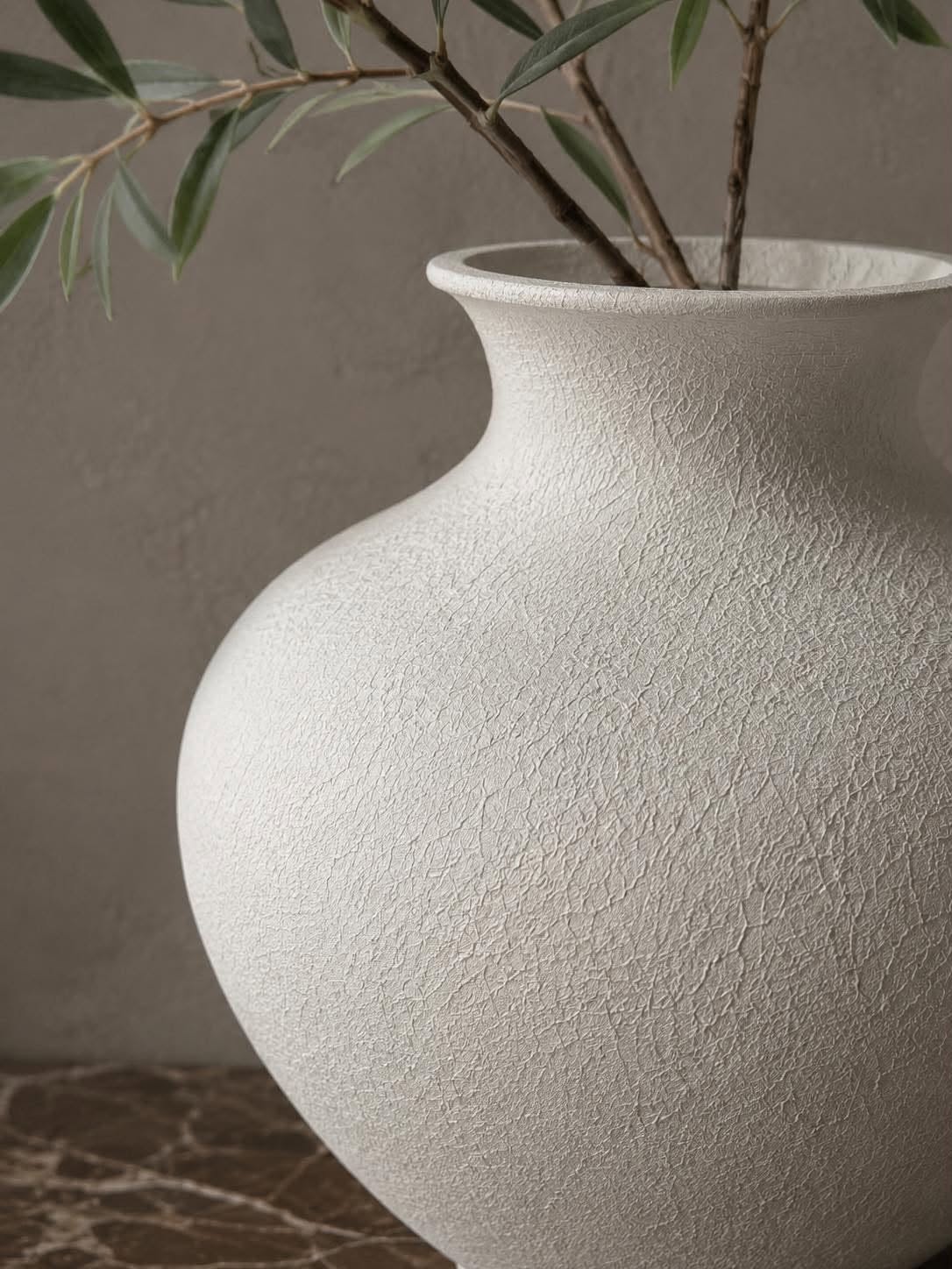 Vase metall - Off White 23 cm