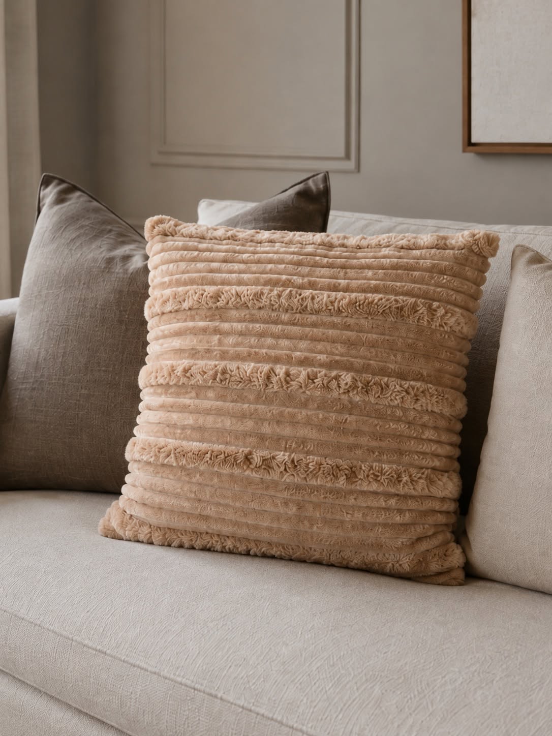 Pute med fyll 45x45 cm - Beige
