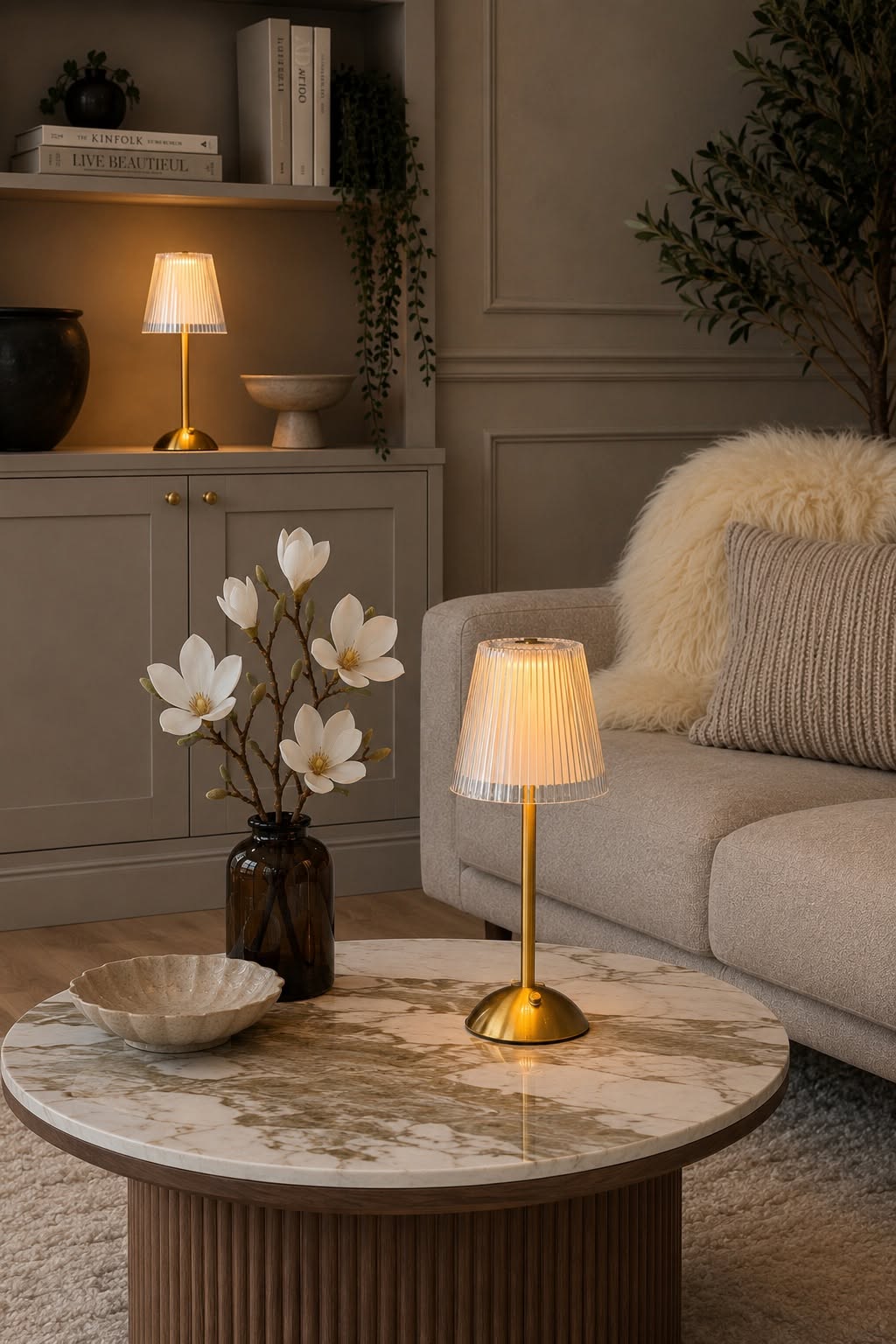 LED-bordlampe GOLD - Sett med 2 lamper