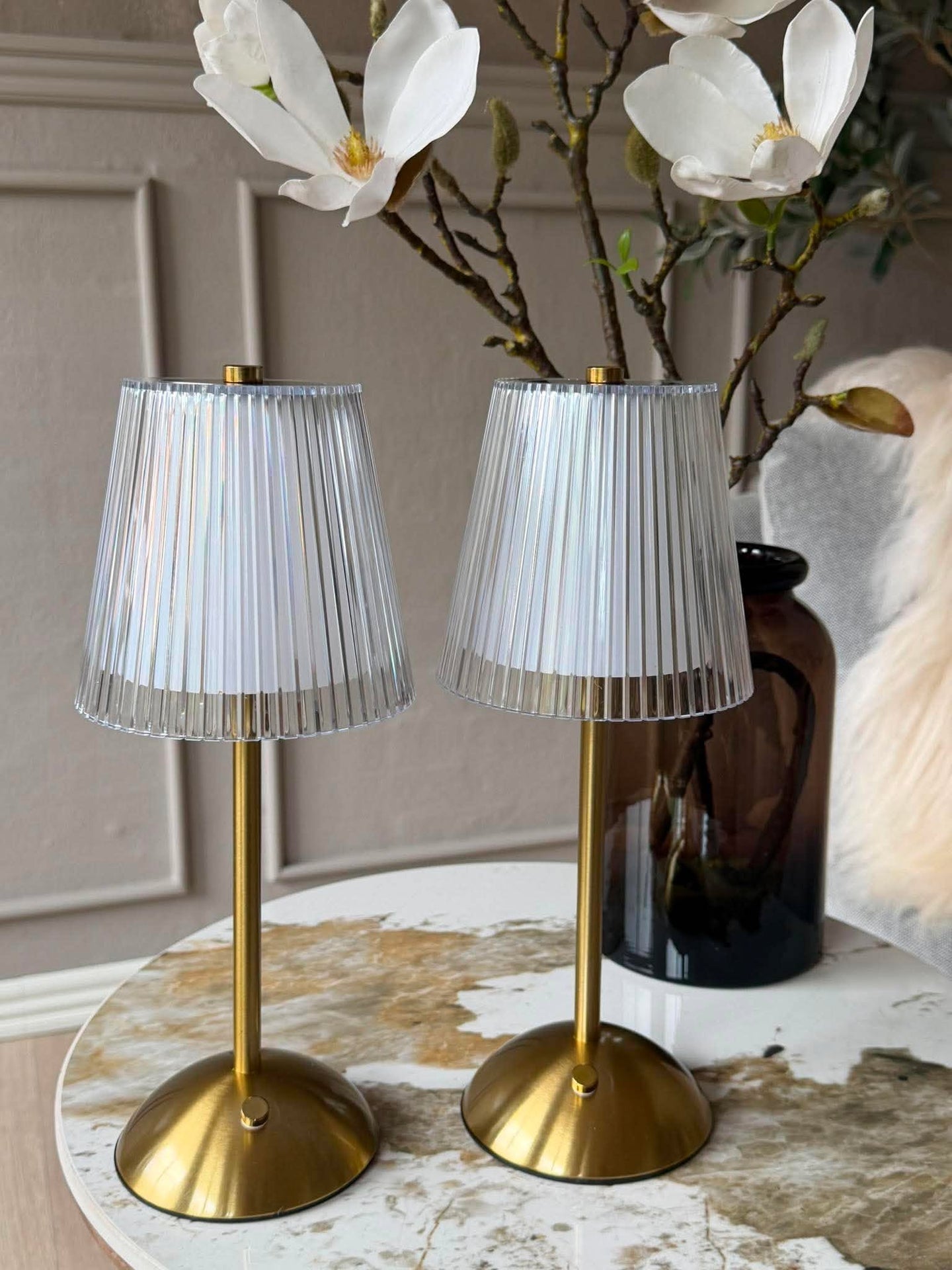 LED-bordlampe GOLD - Sett med 2 lamper