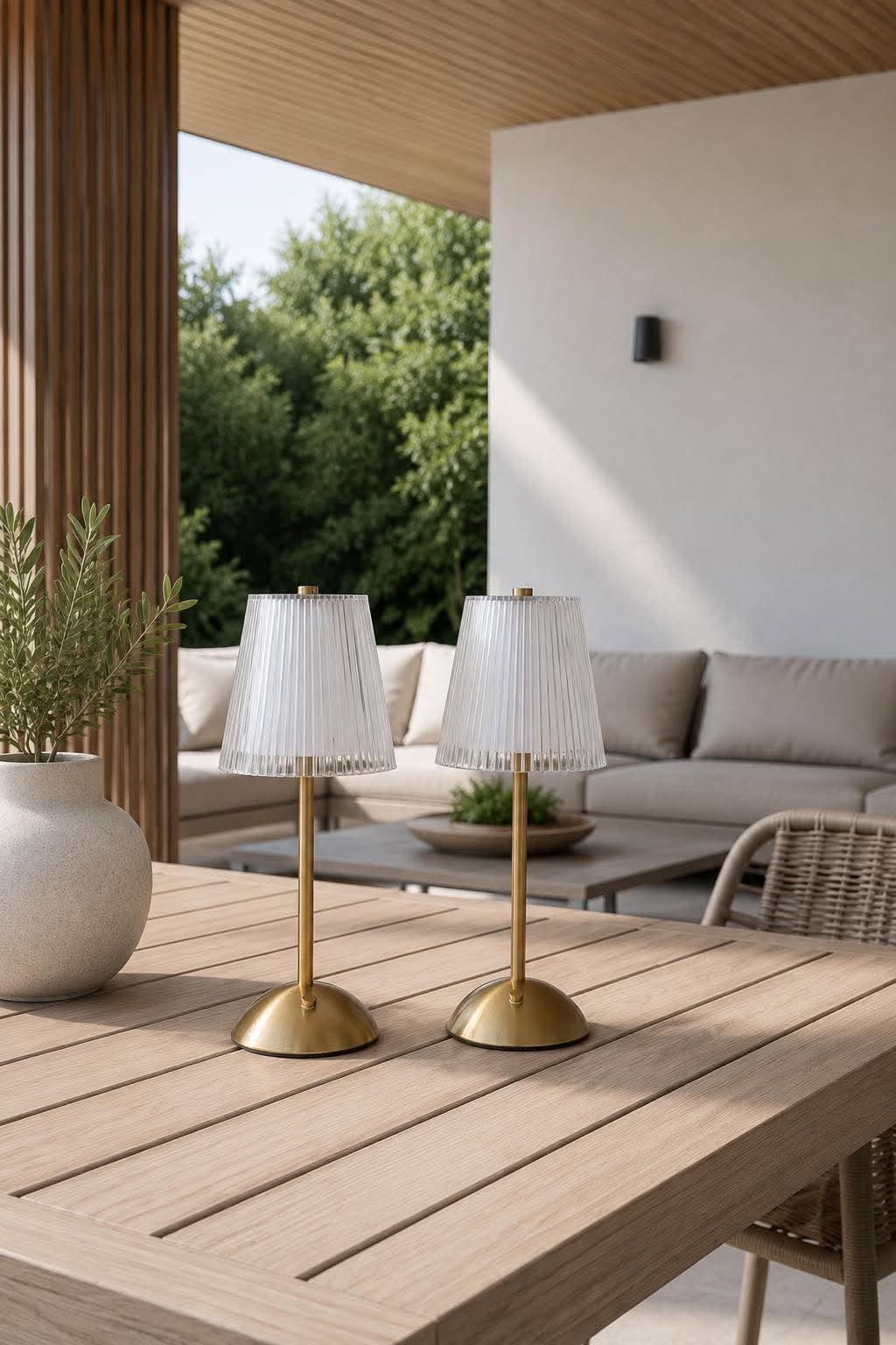 LED-bordlampe GOLD - Sett med 2 lamper