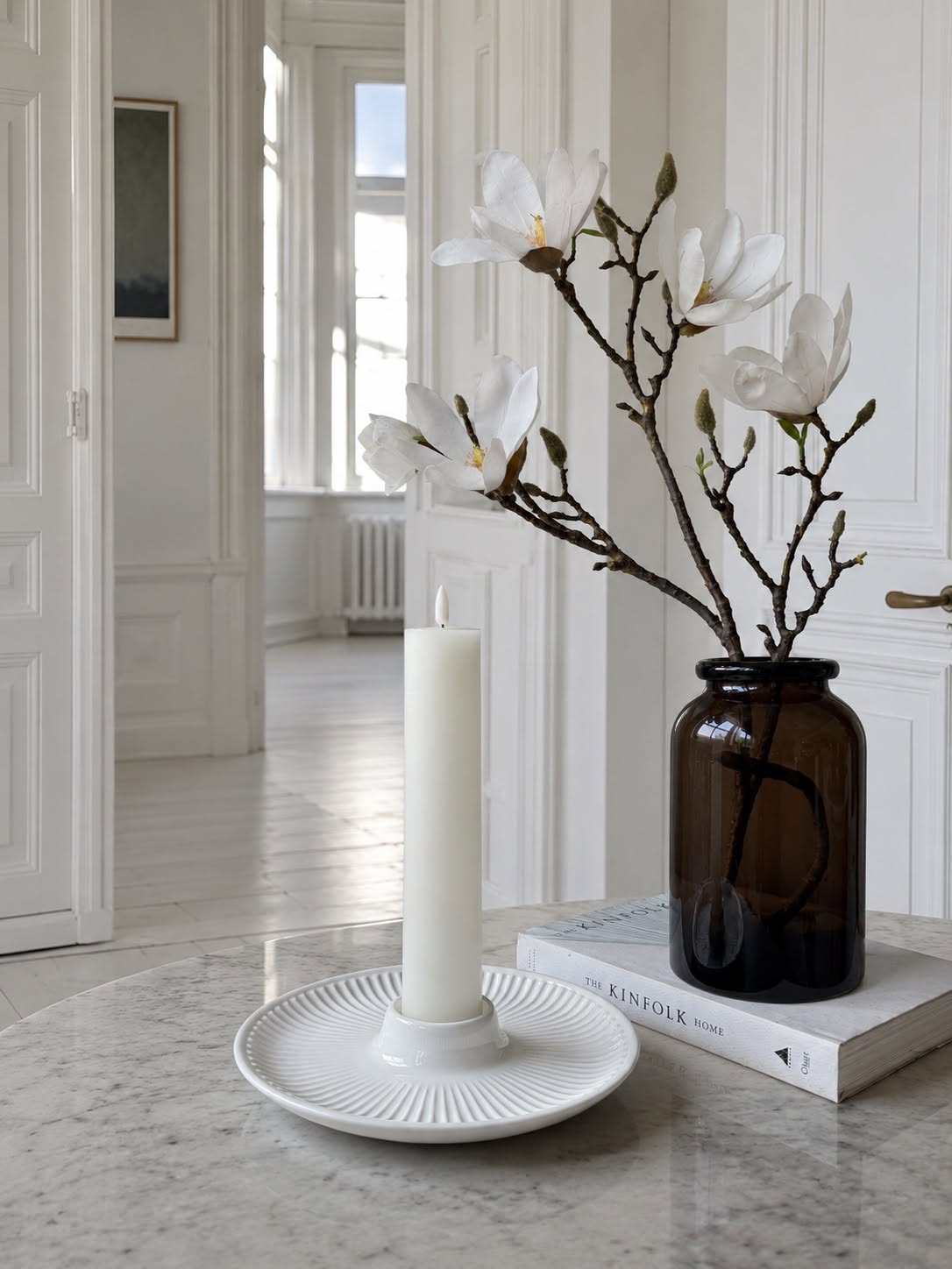 Lysestake til lys dia 5 cm - Hvit