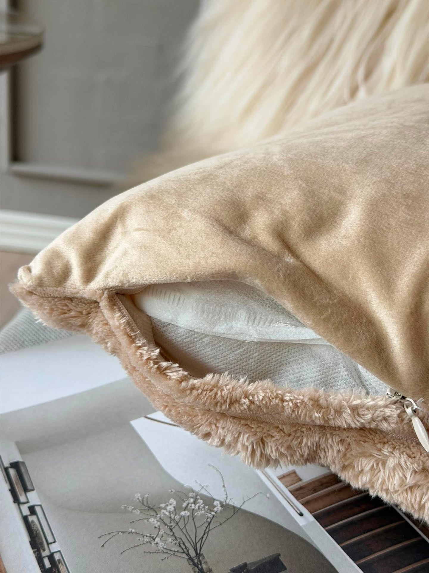 Pute med fyll 45x45 cm - Beige