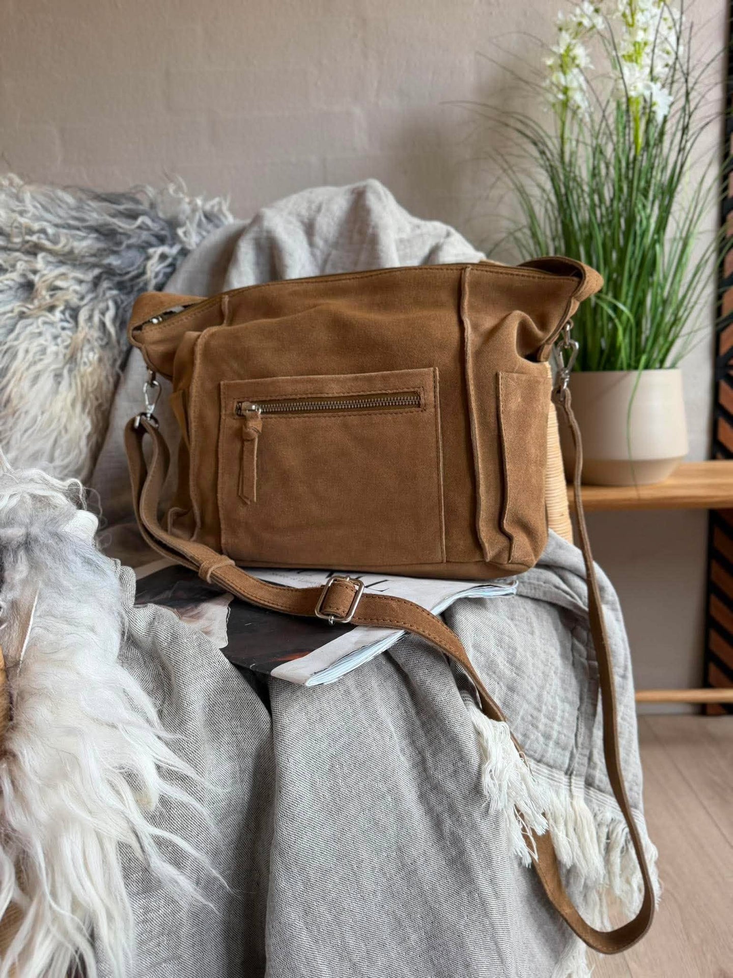 Crossover XL semsket skinn camel