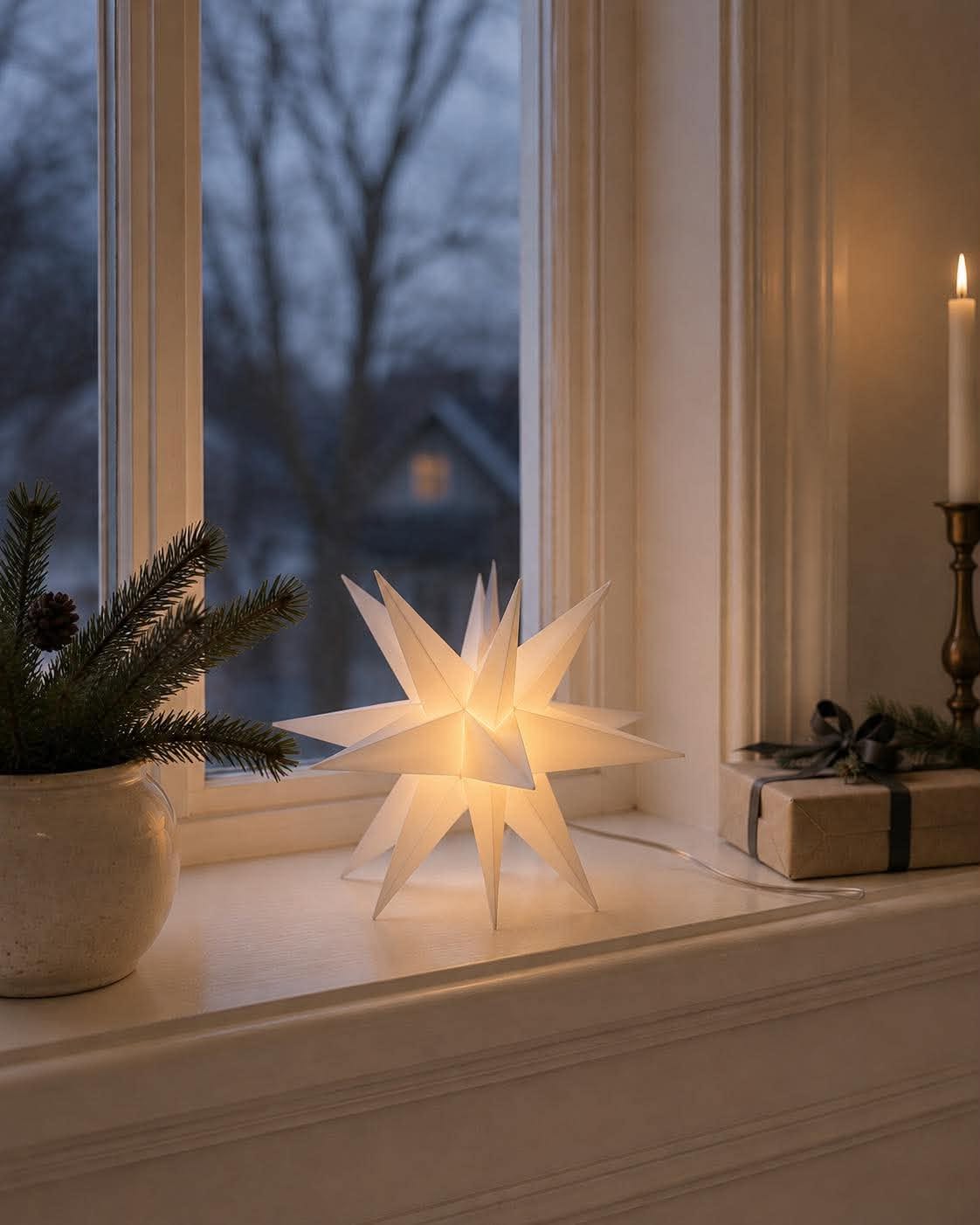 Stjerne med LED-lys - flere størrelser
