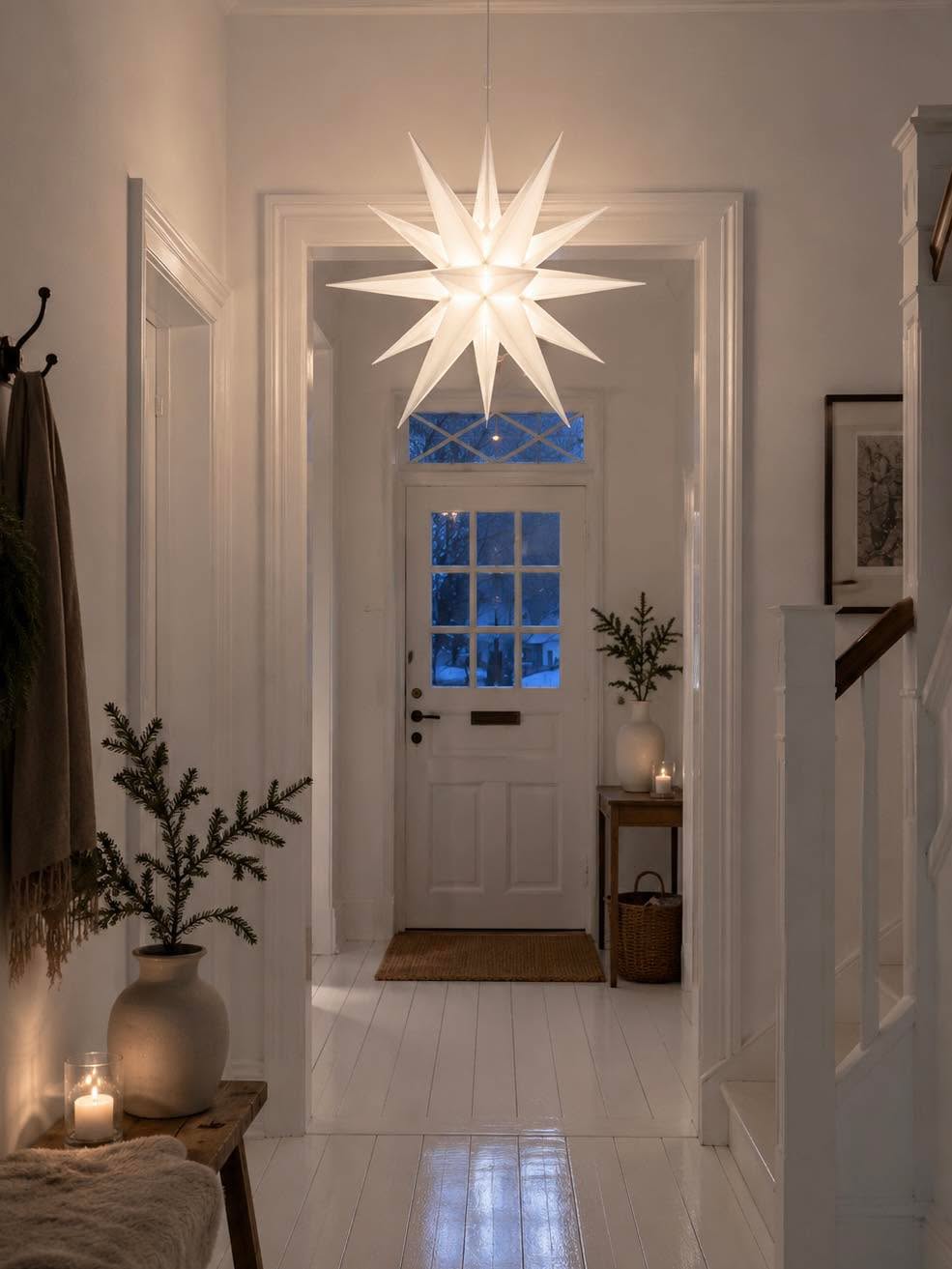 Stjerne med LED-lys - flere størrelser