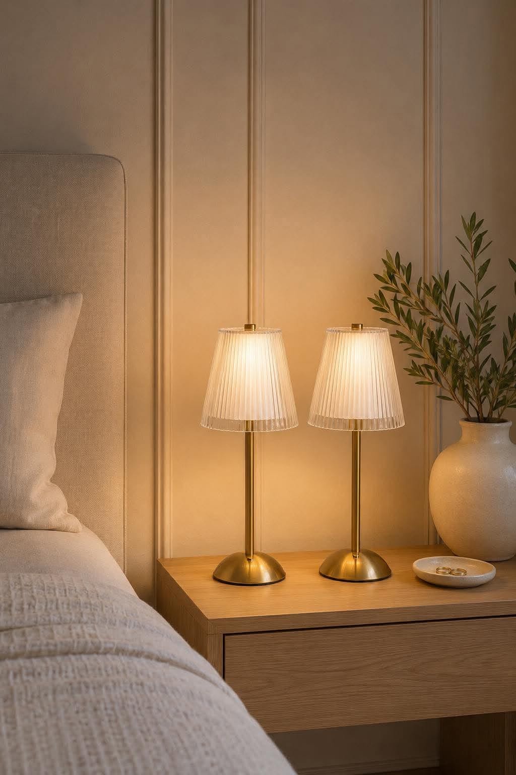LED-bordlampe GOLD - Sett med 2 lamper