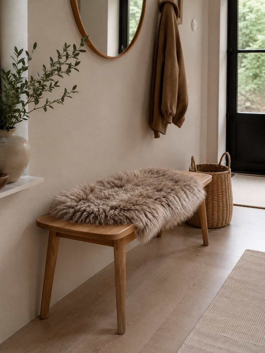 Lammeskinn Taupe - 85x55cm