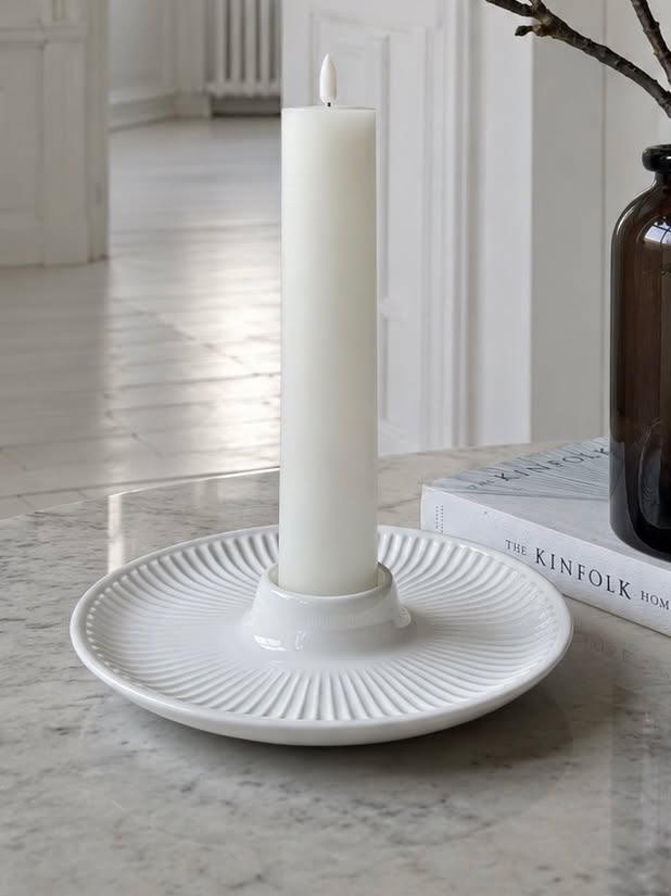 Lysestake til lys dia 5 cm - Hvit