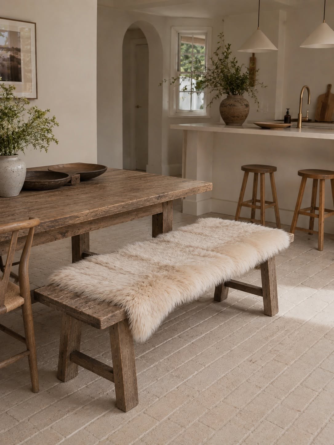 Gulvteppe i lammeskinn 70x140 - Linen