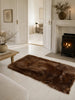 Gulvteppe i lammeskinn 70x140 - Brown