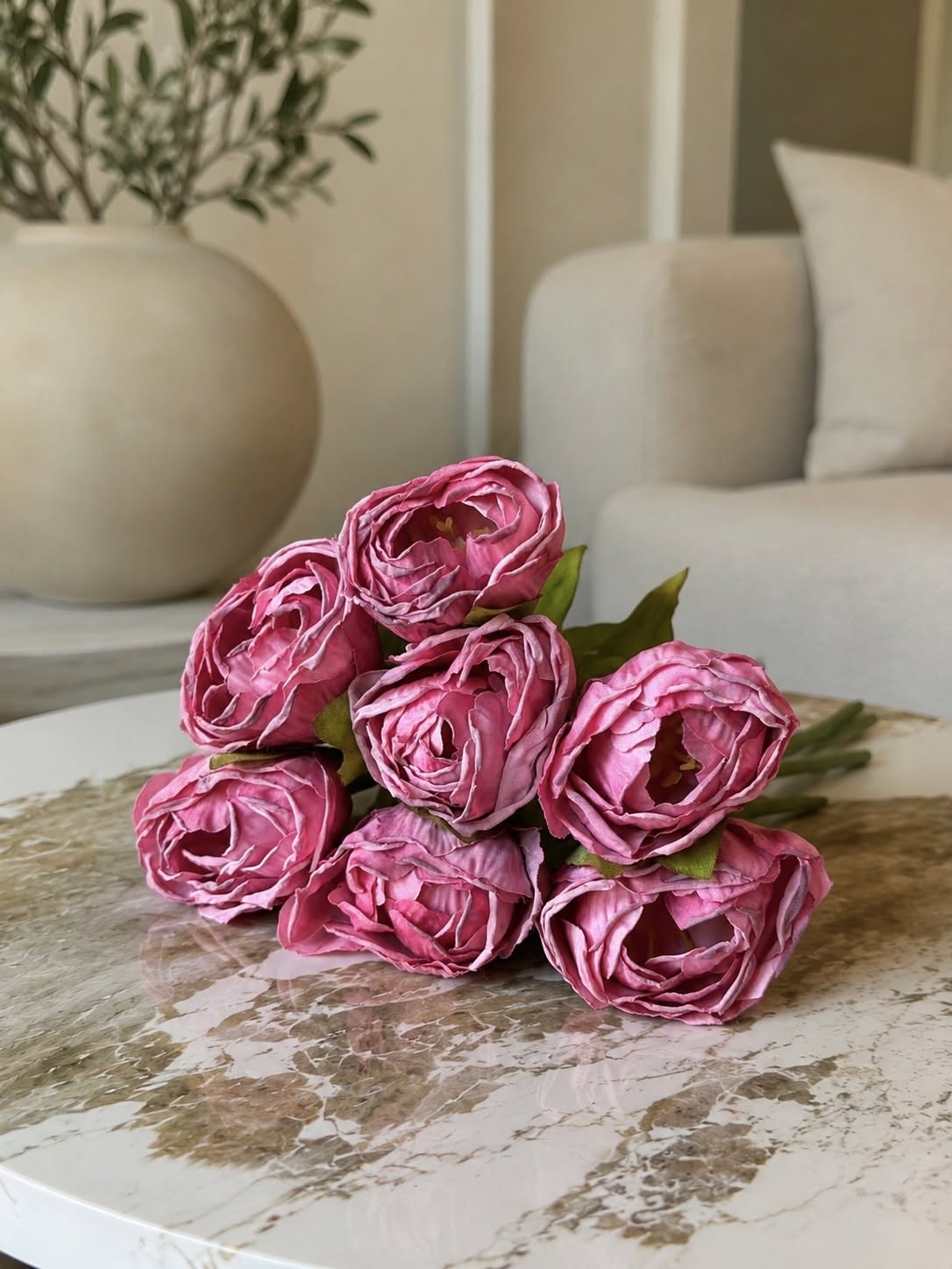Bukett silke Tulipan - Rosa