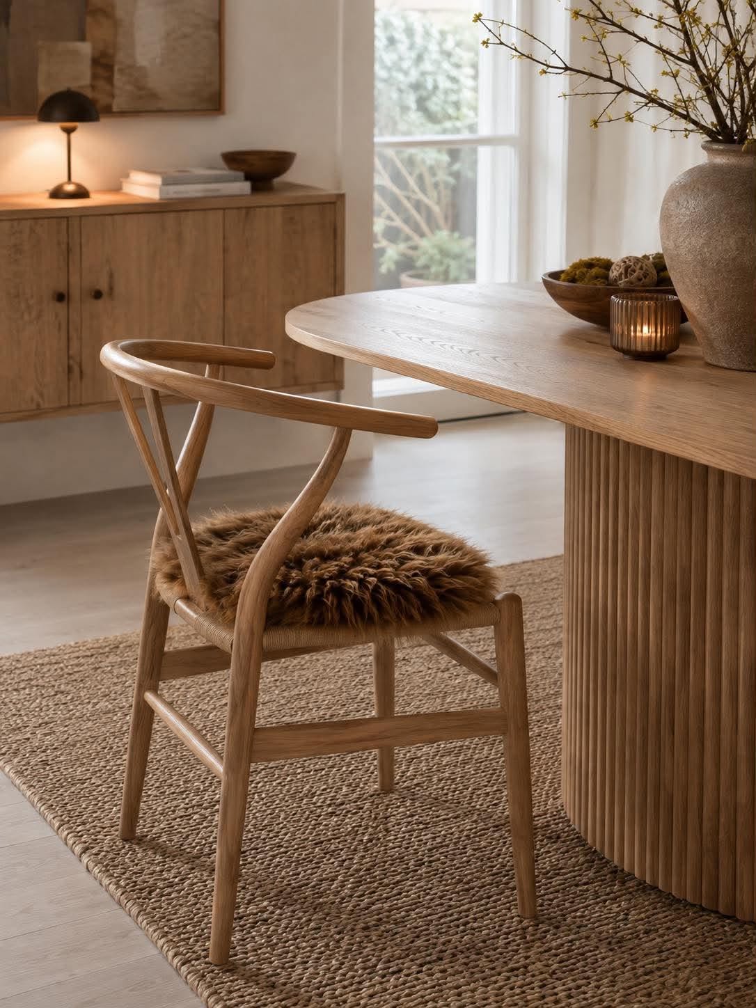 Seteskinn lammeskinn - Ø 34cm brown