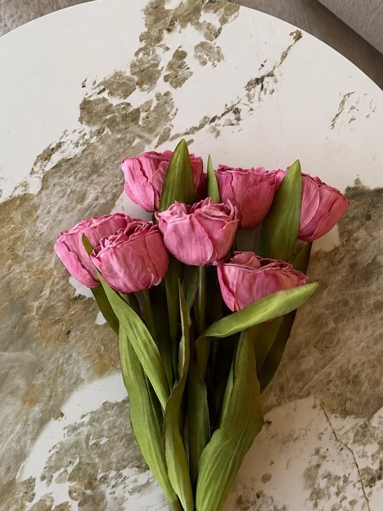 Bukett silke Tulipan - Rosa
