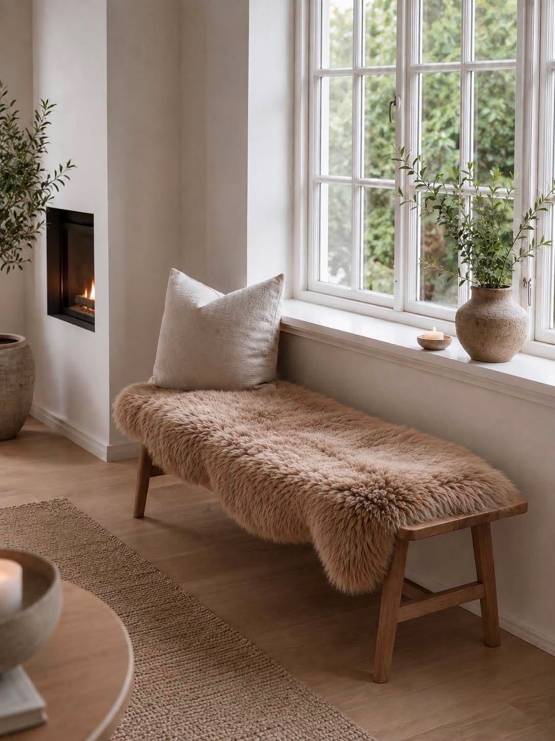 Lammeskinn – Taupe 140cm