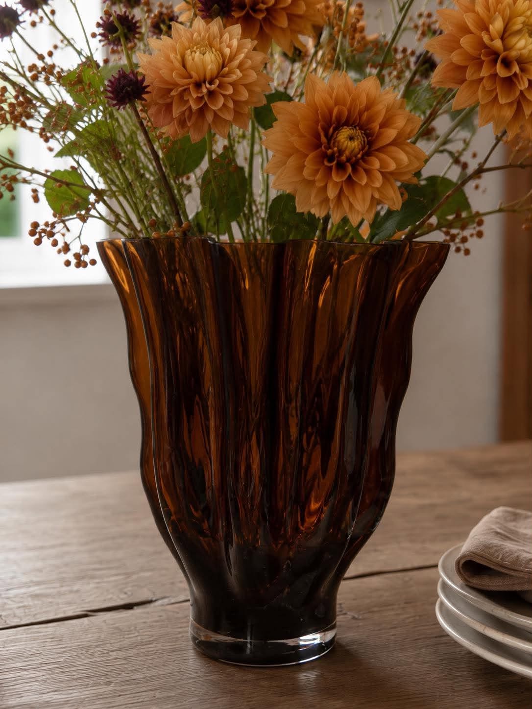 Vase brun glass