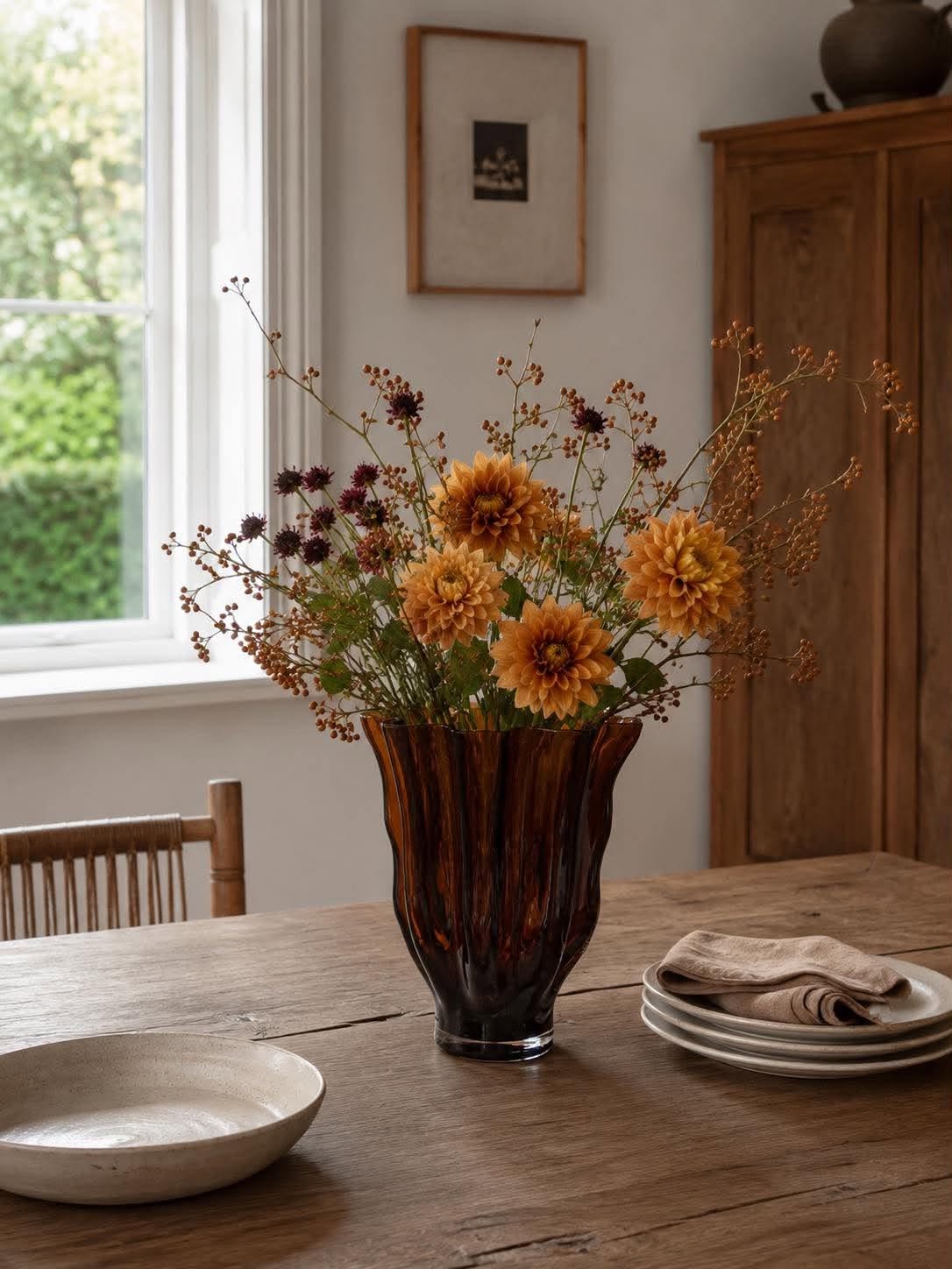 Vase brun glass