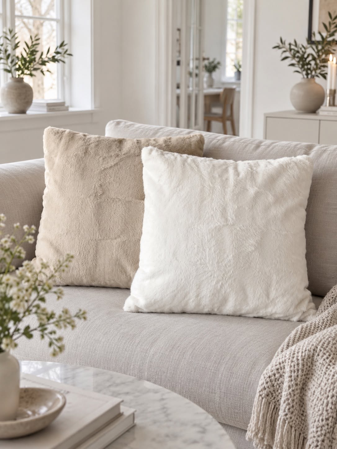 Pute med fyll 45x45 cm - Beige