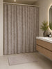 Badetilbehørssett: Dusjforheng & baderomsmatte / Beige