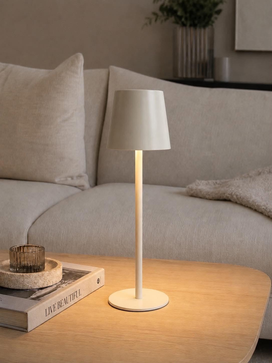 Oppladbar lampe - Cream