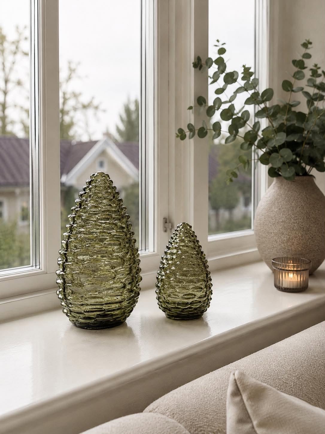 Kongle med led lys - Grønn