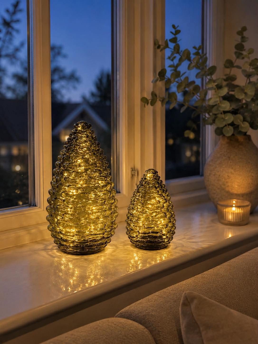Kongle med led lys - Grønn