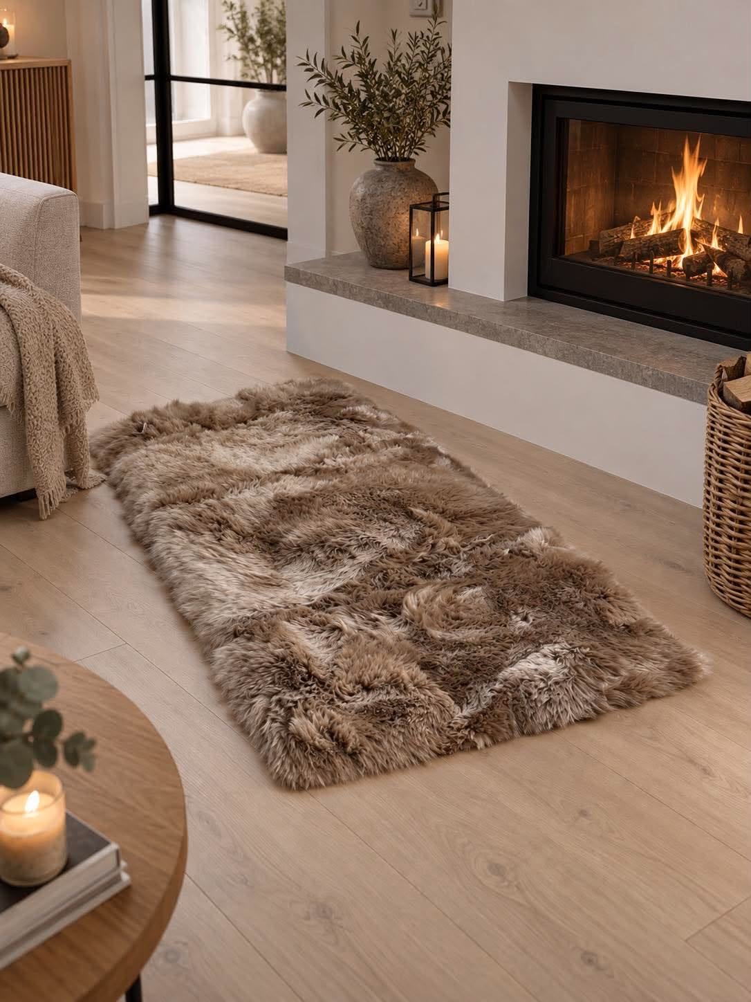Gulvteppe i saueskinn - 70x140 Taupe
