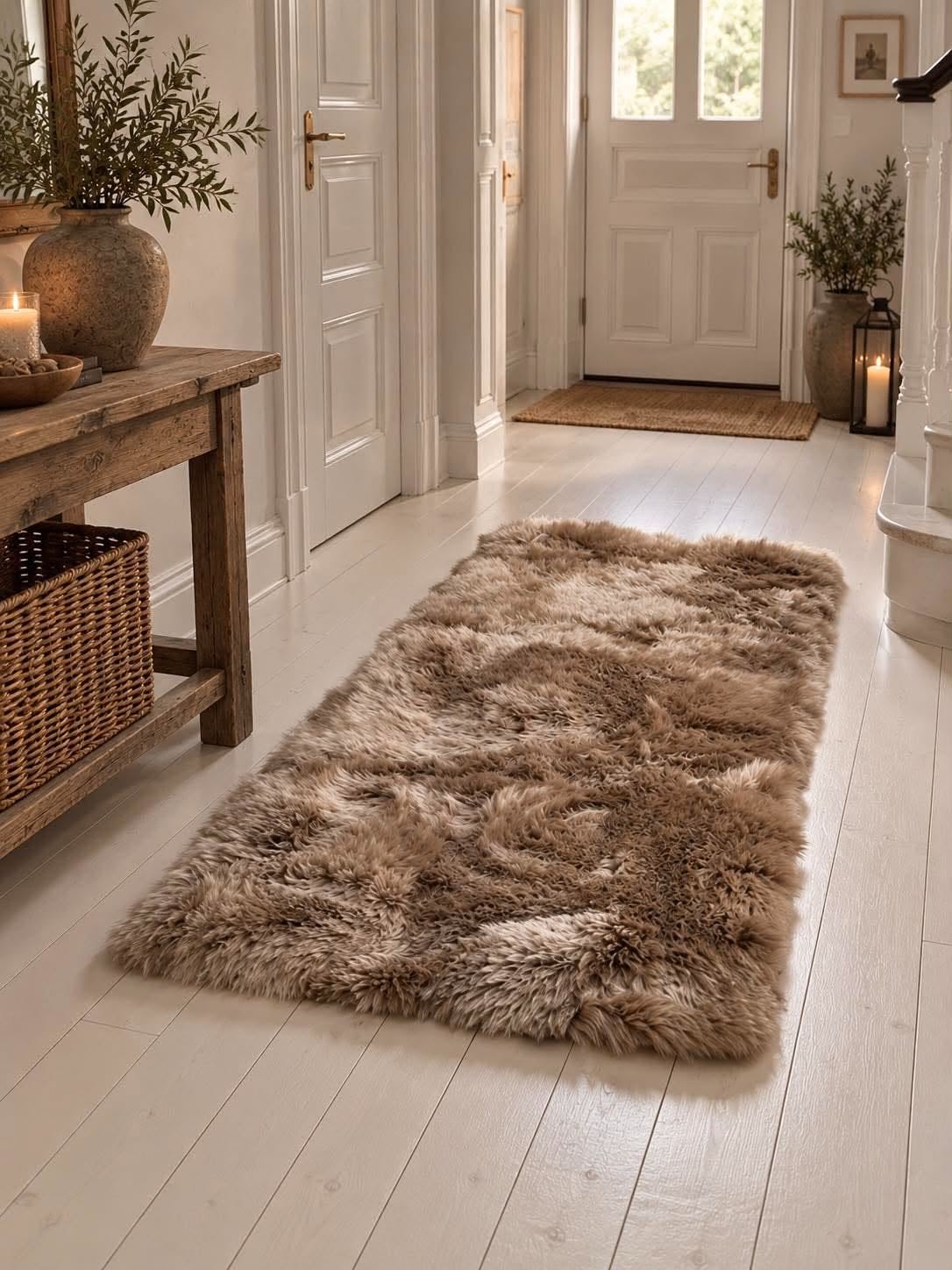 Gulvteppe i saueskinn - 70x140 Taupe