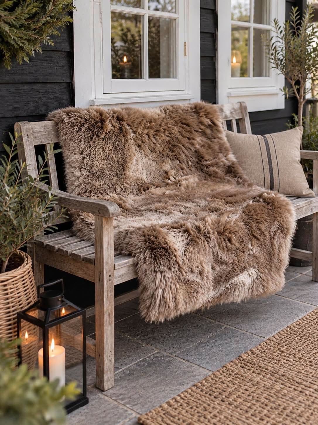 Gulvteppe i saueskinn - 70x140 Taupe