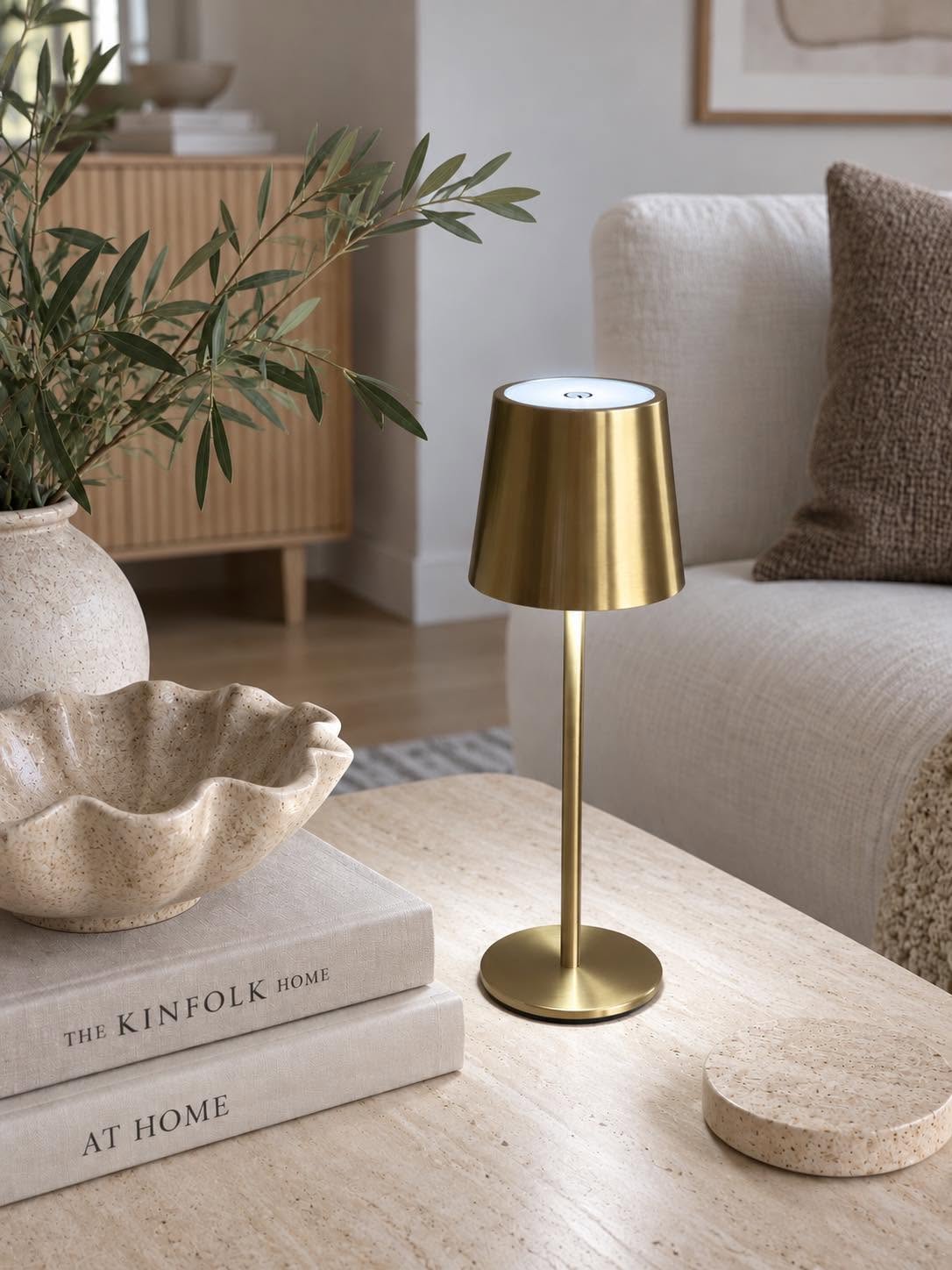 Mini LED Bordlampe oppladbar – Gold