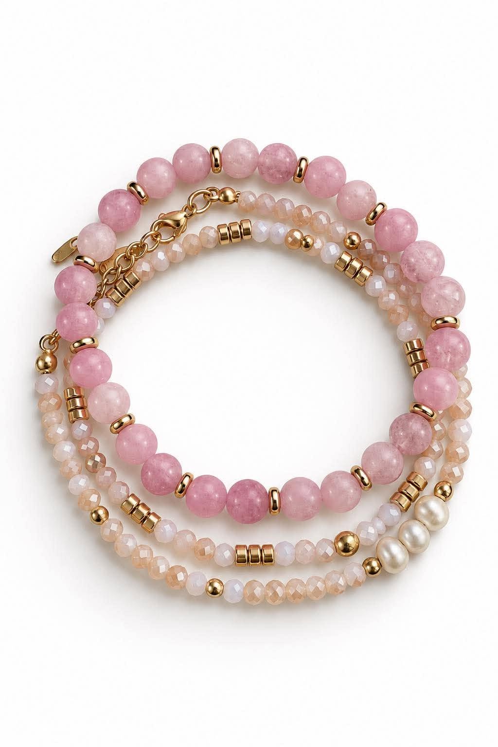 Armbånd GISELE Rose – Sett med 3 stk