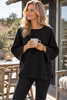 Oversized genser - svart ull / mohair-blanding