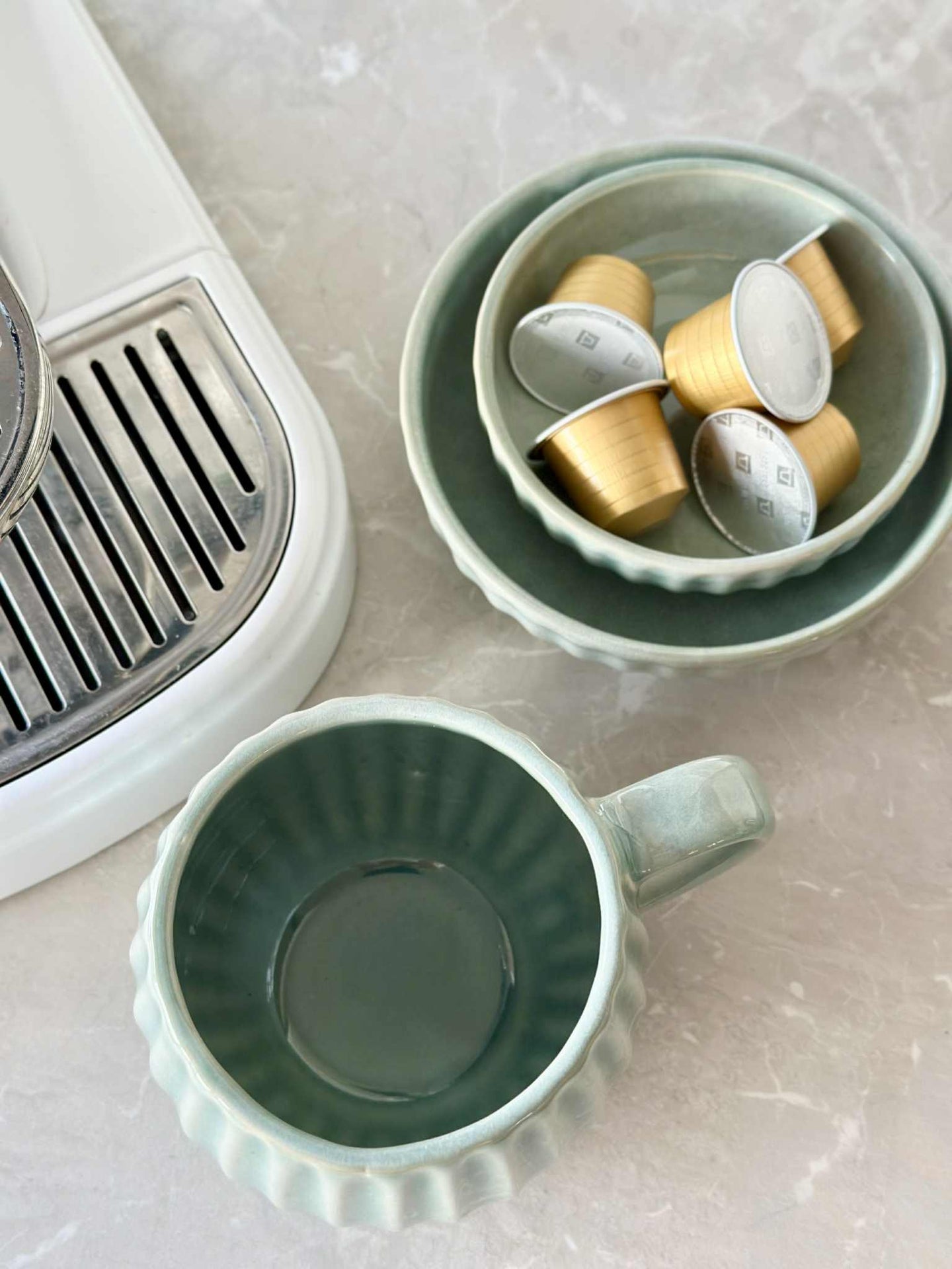 Bolle VIGA stripet steintøy - Mint flere størrelser