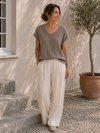 T-shirt Cozy linmix - Brown