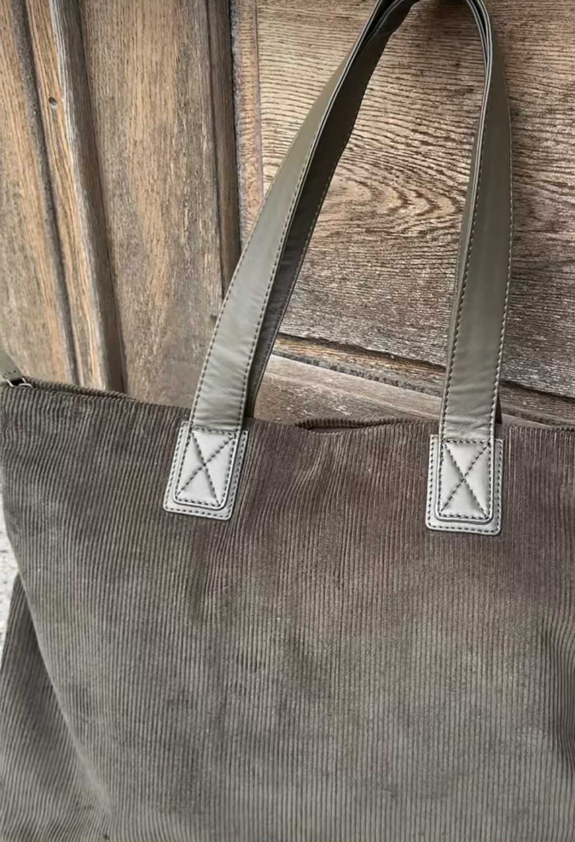 Shopper Fløyel - Army