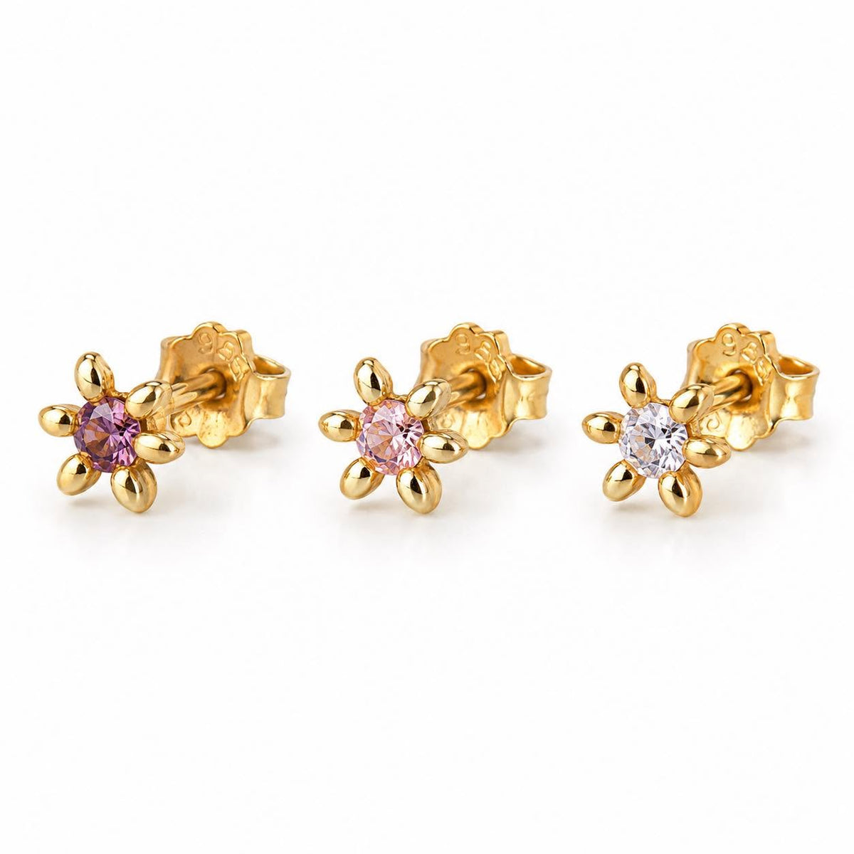 Mix box GIA Brun, rosa, klar 18K forgylt